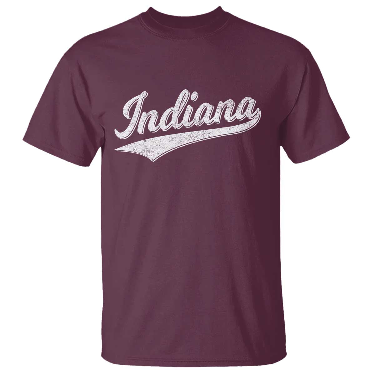 Vintage Indiana Retro Throwback Distressed T Shirt Retro Classic IN State Pride TS02 Maroon Print Your Wear