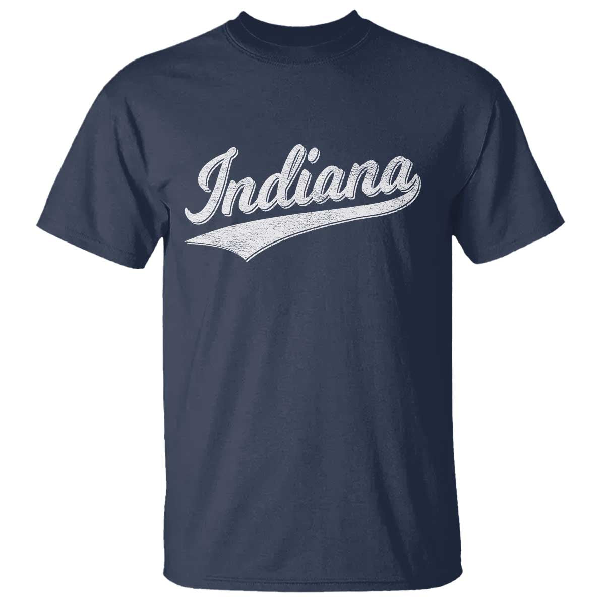 Vintage Indiana Retro Throwback Distressed T Shirt Retro Classic IN State Pride TS02 Navy Print Your Wear