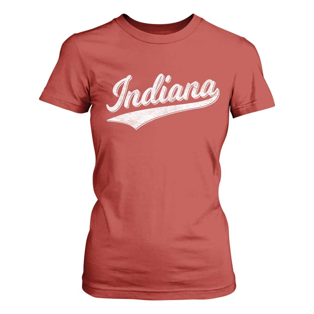 Vintage Indiana Retro Throwback Distressed T Shirt For Women Retro Classic IN State Pride TS02 Red Print Your Wear
