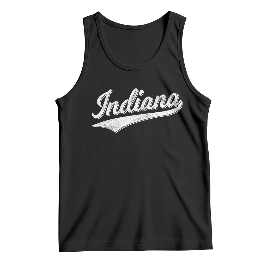 Vintage Indiana Retro Throwback Distressed Tank Top Retro Classic IN State Pride TS02 Black Print Your Wear