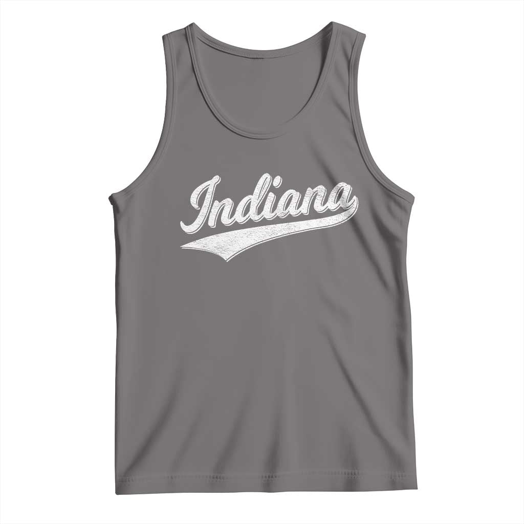 Vintage Indiana Retro Throwback Distressed Tank Top Retro Classic IN State Pride TS02 Deep Heather Print Your Wear