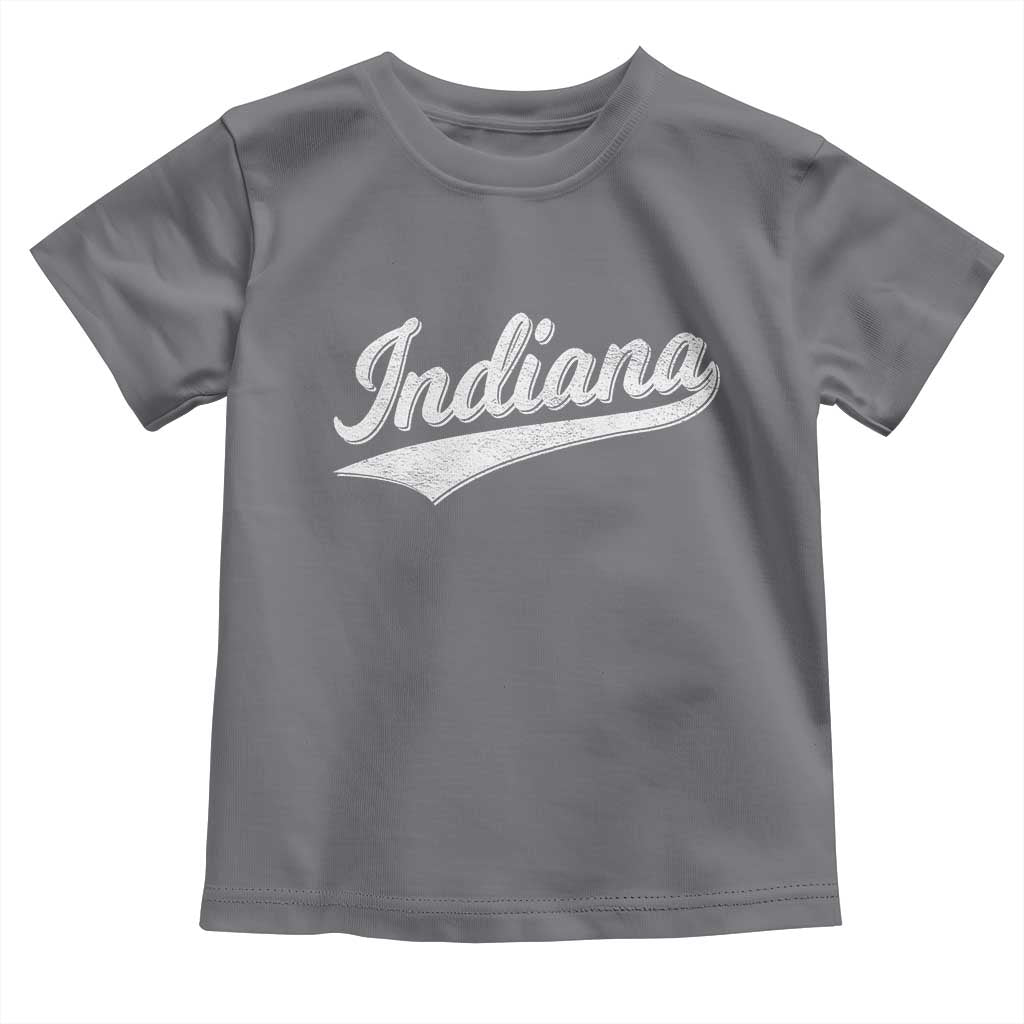Vintage Indiana Retro Throwback Distressed Toddler T Shirt Retro Classic IN State Pride TS02 Charcoal Print Your Wear