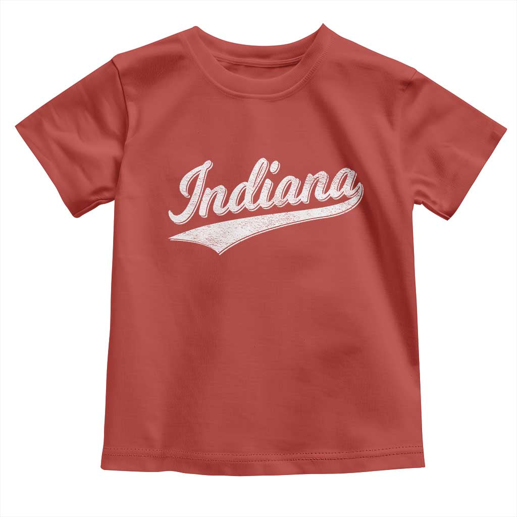 Vintage Indiana Retro Throwback Distressed Toddler T Shirt Retro Classic IN State Pride TS02 Red Print Your Wear