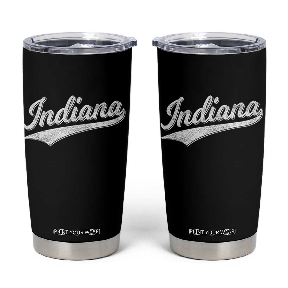 Vintage Indiana Retro Throwback Distressed Tumbler Cup Retro Classic IN State Pride TS02 Black Print Your Wear