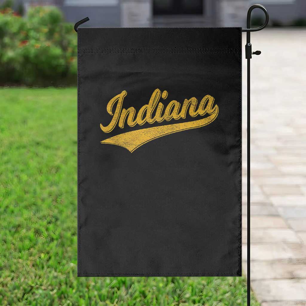 Vintage Indiana Retro Yellow Throwback Distressed Garden Flag Retro Classic IN State Pride TS02 Print Your Wear