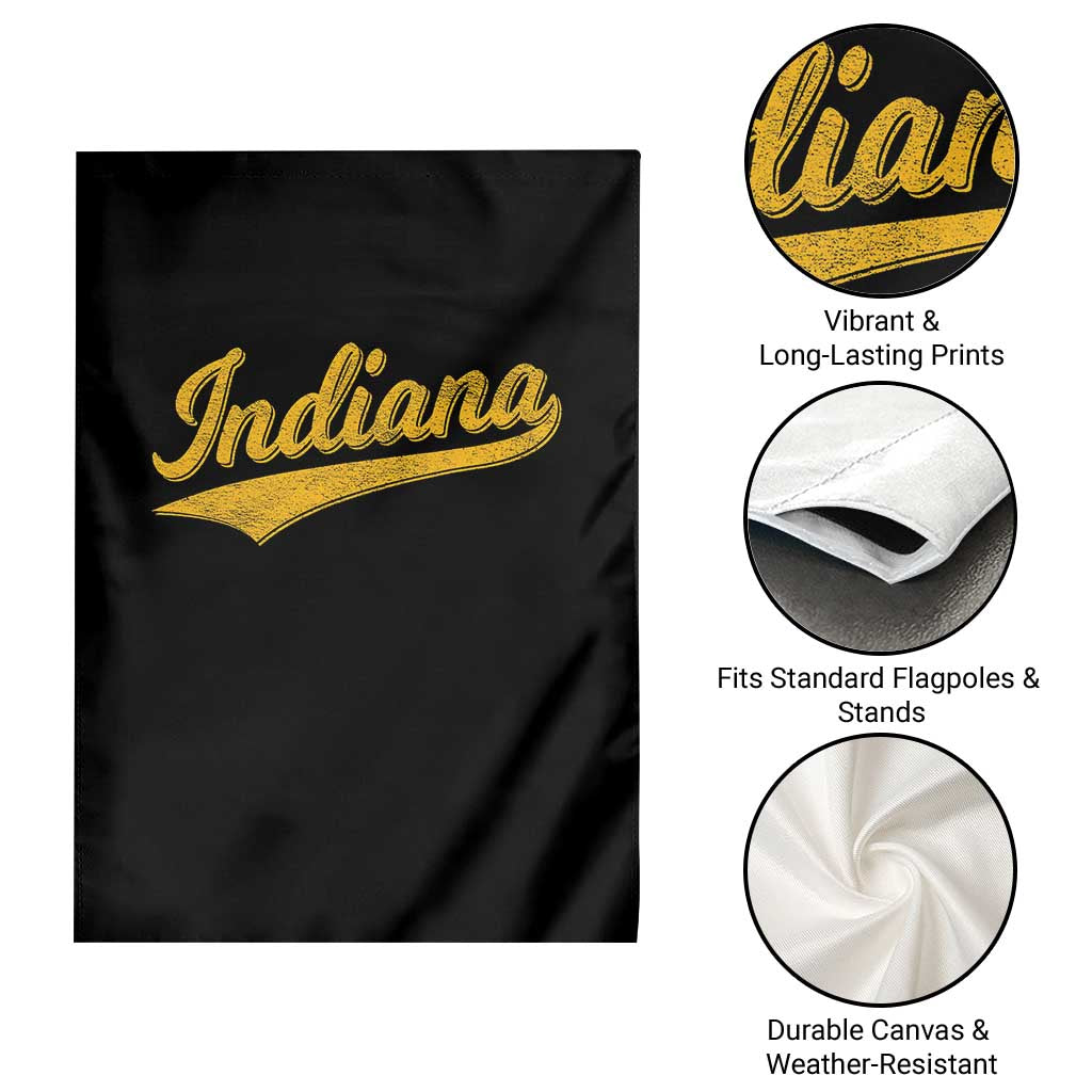 Vintage Indiana Retro Yellow Throwback Distressed Garden Flag Retro Classic IN State Pride TS02 Print Your Wear