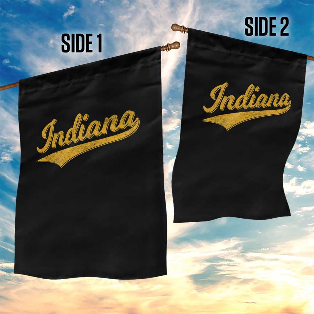 Vintage Indiana Retro Yellow Throwback Distressed Garden Flag Retro Classic IN State Pride TS02 Print Your Wear