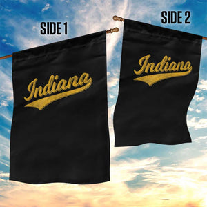 Vintage Indiana Retro Yellow Throwback Distressed Garden Flag Retro Classic IN State Pride TS02 Print Your Wear