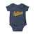 Vintage Indiana Retro Yellow Throwback Distressed Baby Onesie Retro Classic IN State Pride TS02 Navy Print Your Wear