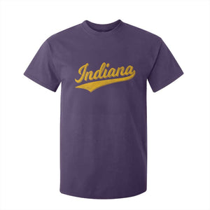 Vintage Indiana Retro Yellow Throwback Distressed T Shirt For Kid Retro Classic IN State Pride TS02 Purple Print Your Wear