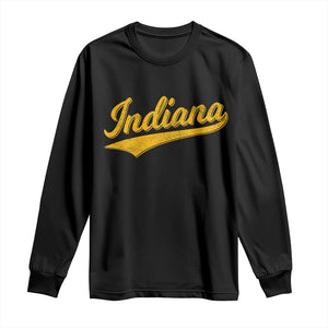 Vintage Indiana Retro Yellow Throwback Distressed Long Sleeve Shirt Retro Classic IN State Pride TS02 Black Print Your Wear