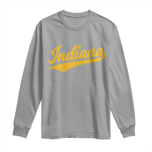 Vintage Indiana Retro Yellow Throwback Distressed Long Sleeve Shirt Retro Classic IN State Pride TS02 Sport Gray Print Your Wear