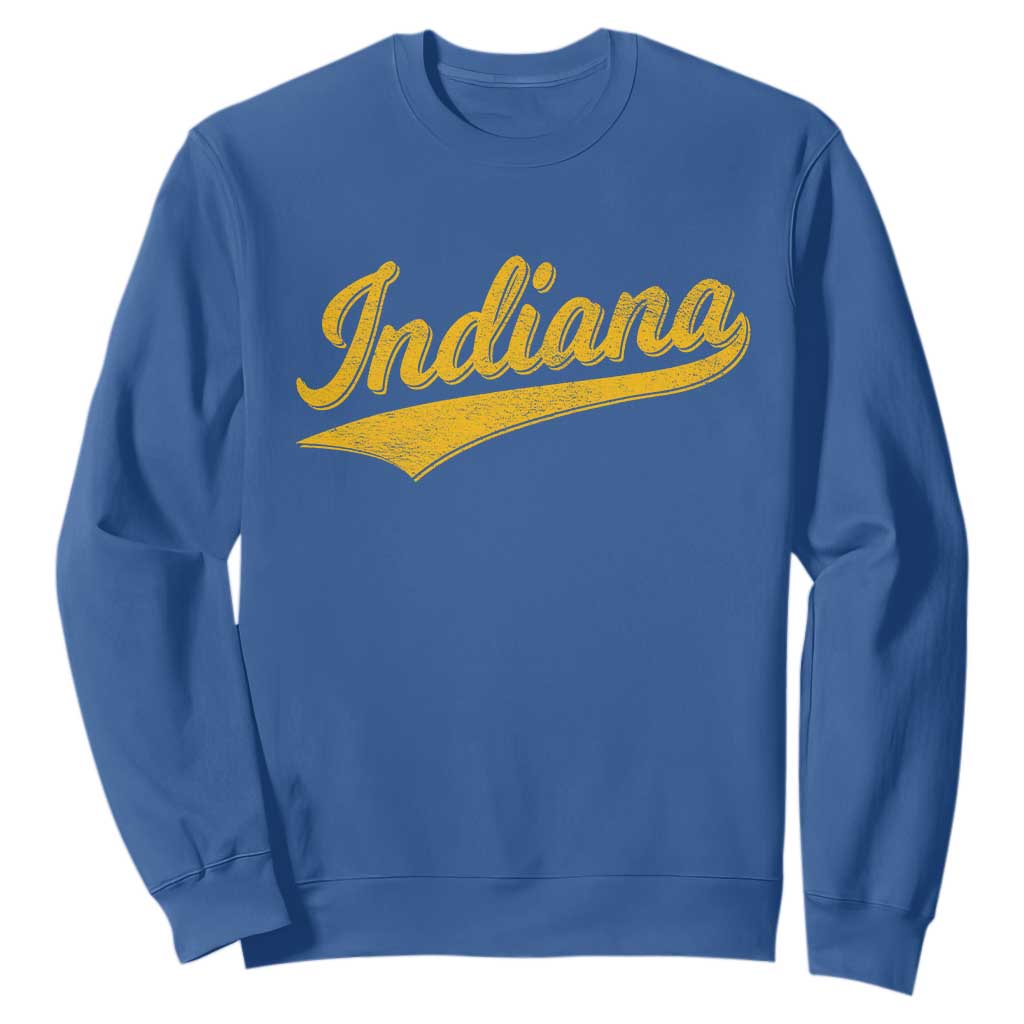 Vintage Indiana Retro Yellow Throwback Distressed Sweatshirt Retro Classic IN State Pride TS02 Royal Blue Print Your Wear