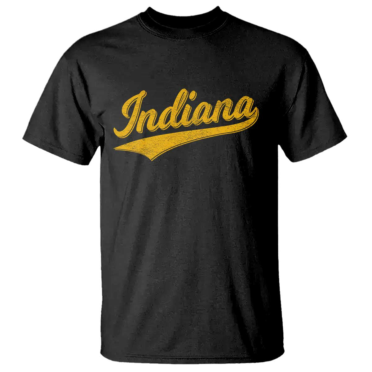 Vintage Indiana Retro Yellow Throwback Distressed T Shirt Retro Classic IN State Pride TS02 Black Print Your Wear