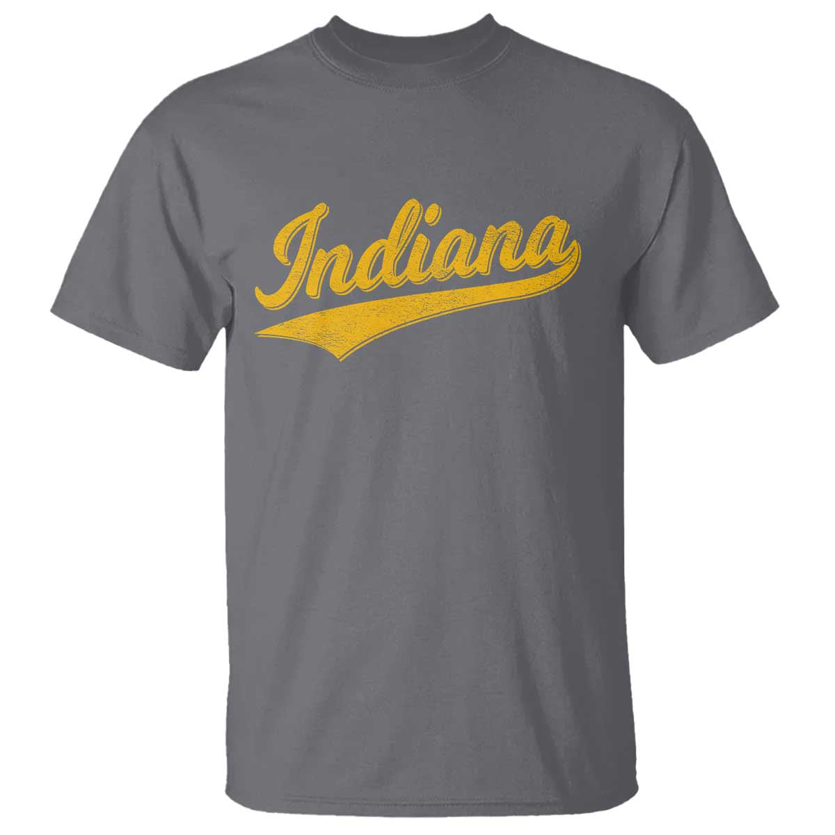 Vintage Indiana Retro Yellow Throwback Distressed T Shirt Retro Classic IN State Pride TS02 Charcoal Print Your Wear