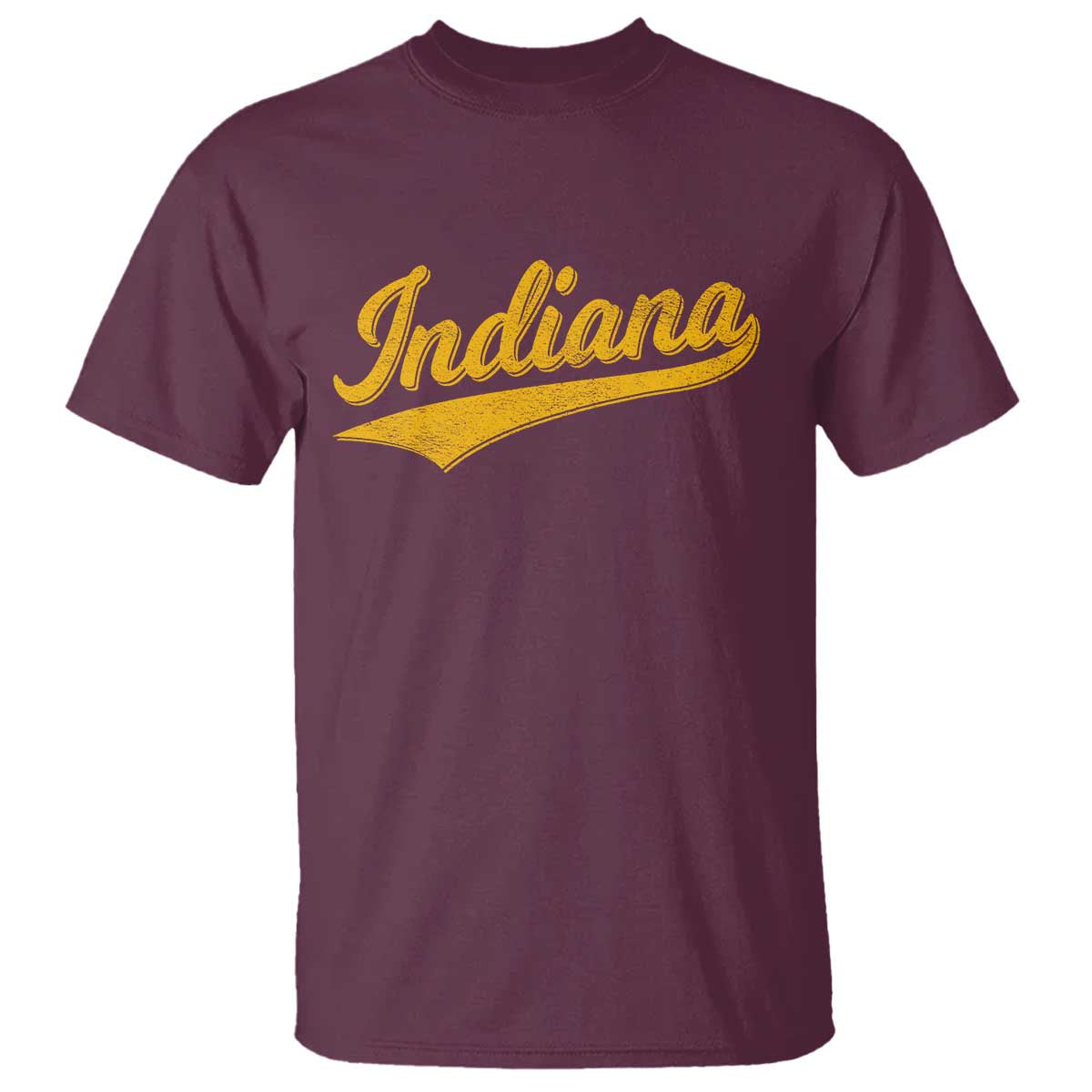 Vintage Indiana Retro Yellow Throwback Distressed T Shirt Retro Classic IN State Pride TS02 Maroon Print Your Wear