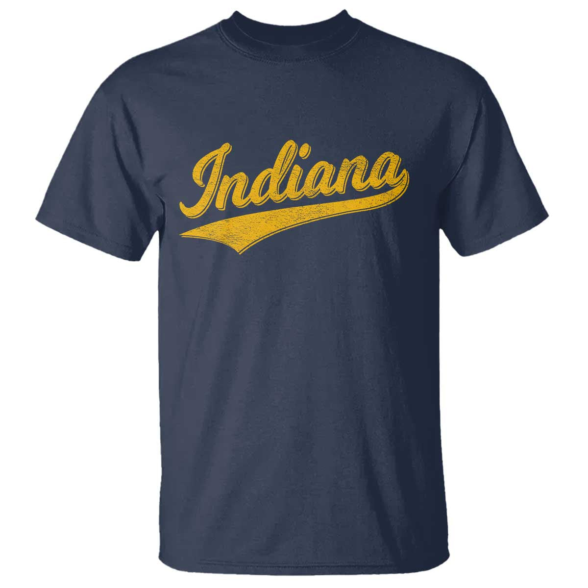 Vintage Indiana Retro Yellow Throwback Distressed T Shirt Retro Classic IN State Pride TS02 Navy Print Your Wear