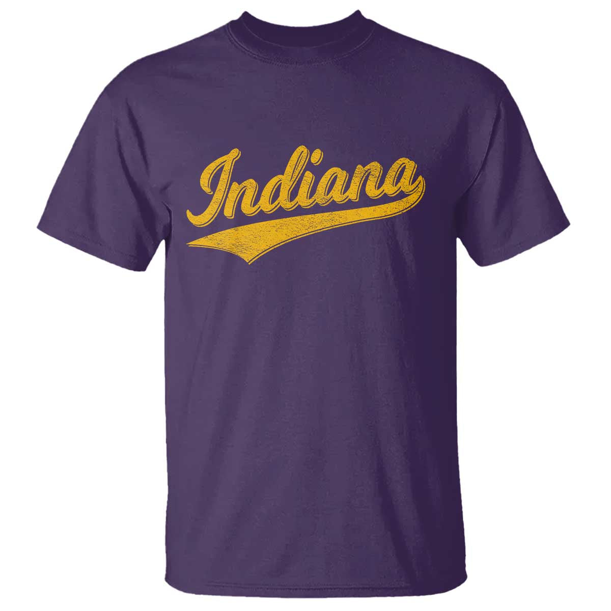 Vintage Indiana Retro Yellow Throwback Distressed T Shirt Retro Classic IN State Pride TS02 Purple Print Your Wear