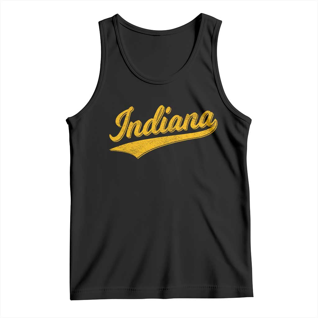 Vintage Indiana Retro Yellow Throwback Distressed Tank Top Retro Classic IN State Pride TS02 Black Print Your Wear