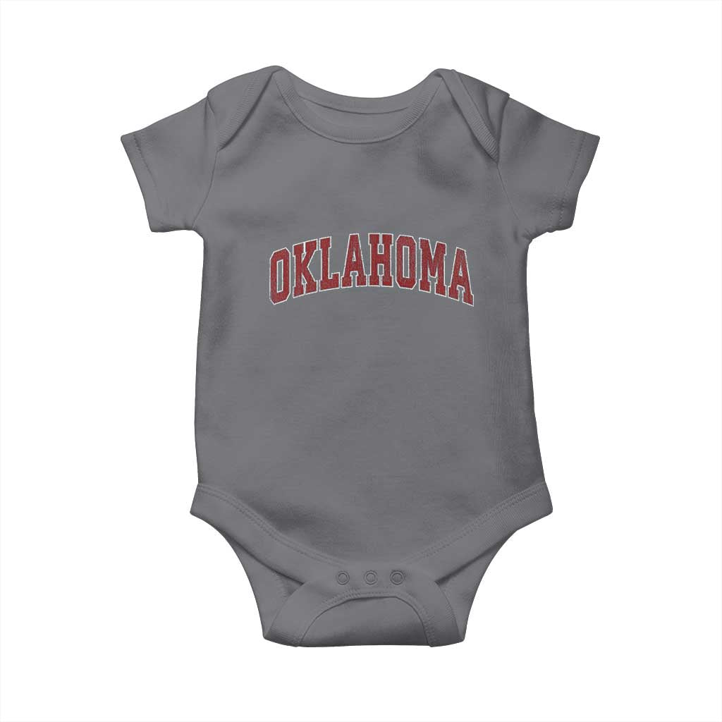 Vintage OKLAHOMA OK Baby Onesie Retro Throwback Design Classic Athletic Sports TS02 Charcoal Print Your Wear