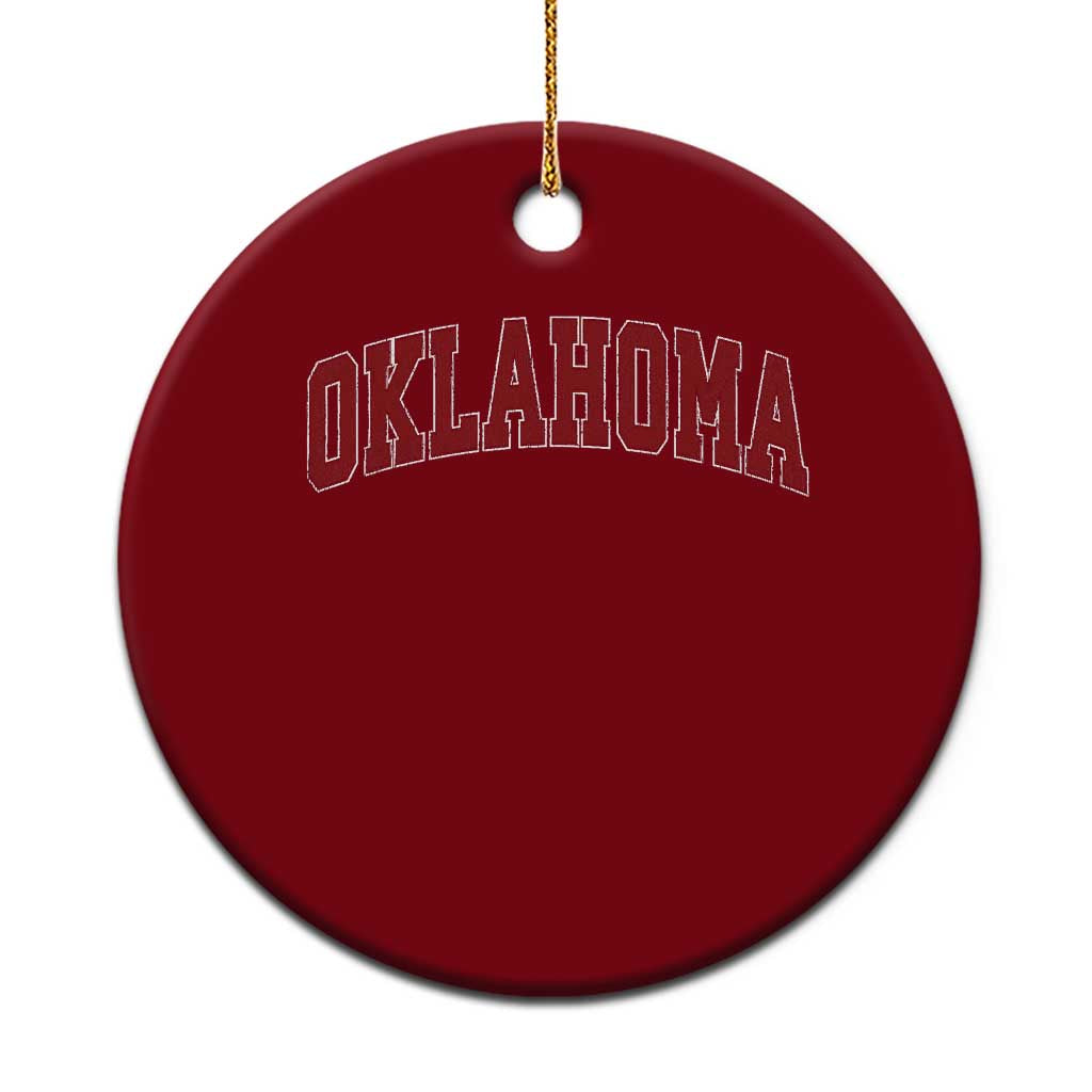 Vintage OKLAHOMA OK Ceramic Ornament Retro Throwback Design Classic Athletic Sports TS02 1pc Red Print Your Wear