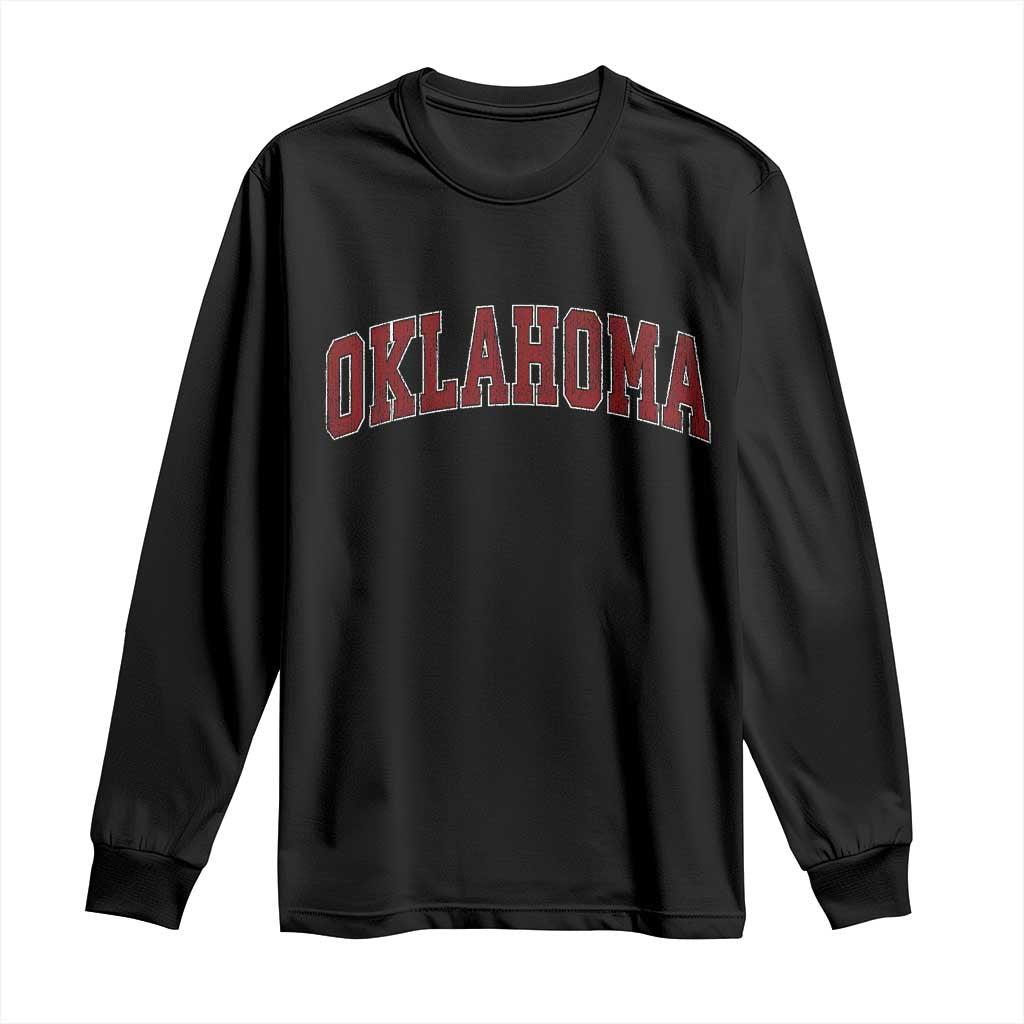 Vintage OKLAHOMA OK Long Sleeve Shirt Retro Throwback Design Classic Athletic Sports TS02 Black Print Your Wear