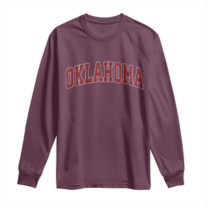 Vintage OKLAHOMA OK Long Sleeve Shirt Retro Throwback Design Classic Athletic Sports TS02 Maroon Print Your Wear