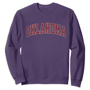 Vintage OKLAHOMA OK Sweatshirt Retro Throwback Design Classic Athletic Sports TS02 Purple Print Your Wear