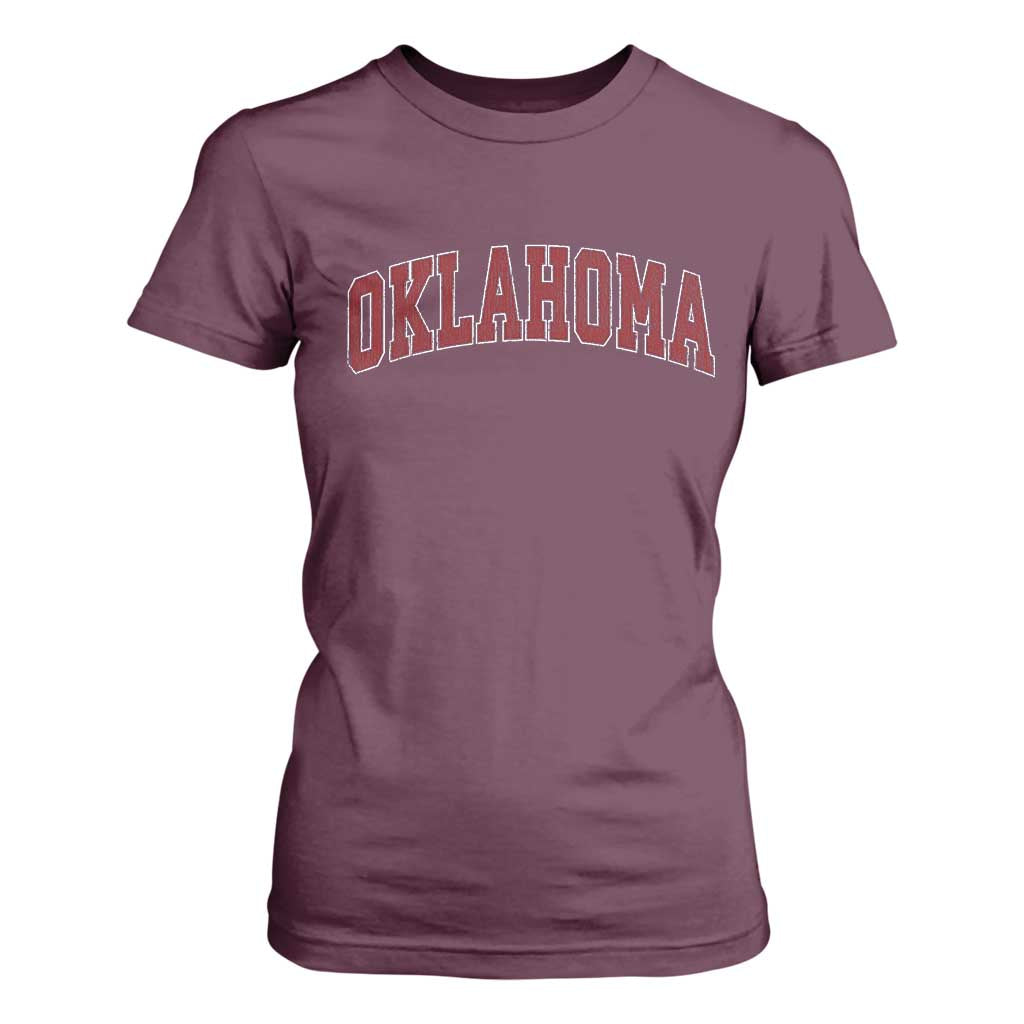 Vintage OKLAHOMA OK T Shirt For Women Retro Throwback Design Classic Athletic Sports TS02 Maroon Print Your Wear