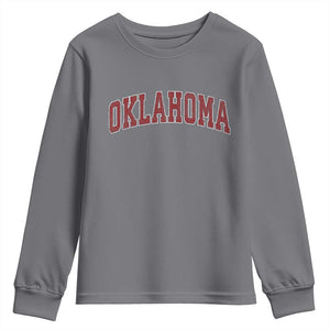 Vintage OKLAHOMA OK Youth Sweatshirt Retro Throwback Design Classic Athletic Sports TS02 Charcoal Print Your Wear