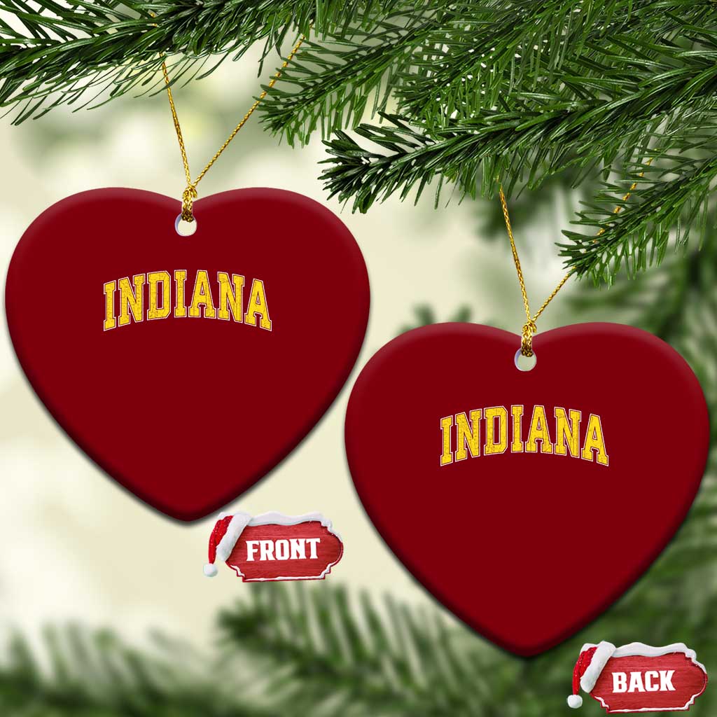 Vintage Indiana IN Ceramic Ornament Retro Throwback Design Classic Yellow Athletic Sports TS02 Print Your Wear