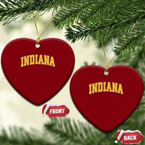 Vintage Indiana IN Ceramic Ornament Retro Throwback Design Classic Yellow Athletic Sports TS02 Print Your Wear