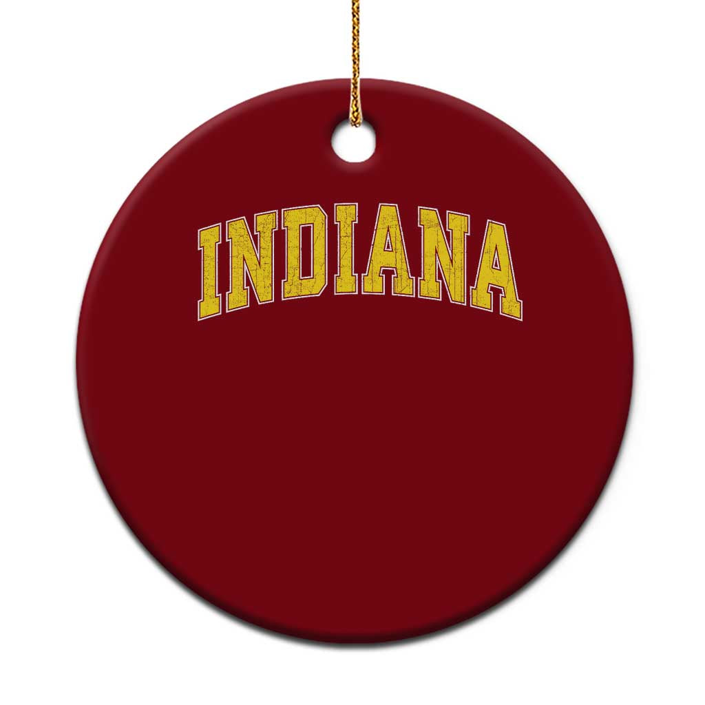 Vintage Indiana IN Ceramic Ornament Retro Throwback Design Classic Yellow Athletic Sports TS02 1pc Red Print Your Wear