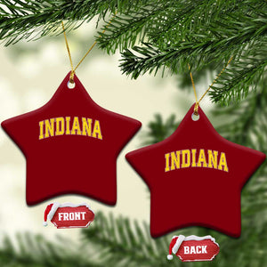 Vintage Indiana IN Ceramic Ornament Retro Throwback Design Classic Yellow Athletic Sports TS02 Print Your Wear