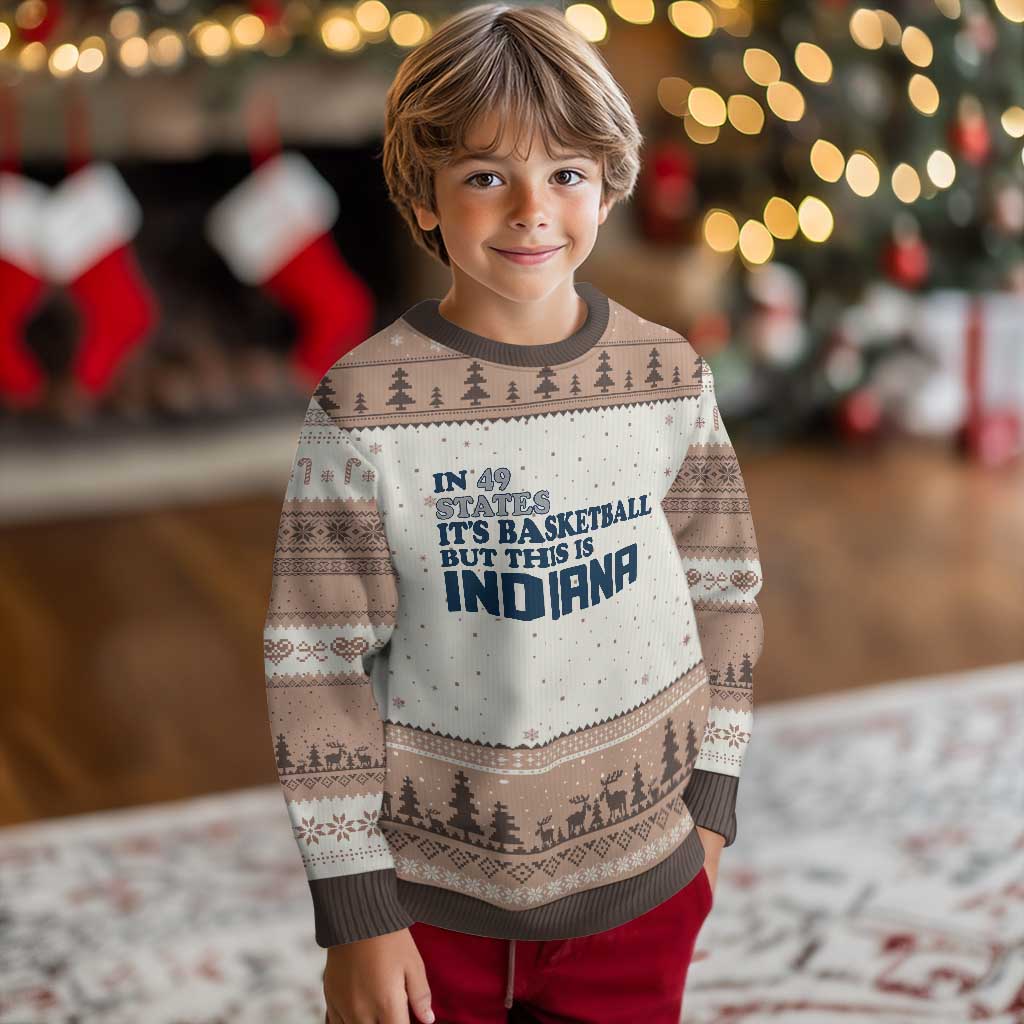 But This Is Indiana Ugly Christmas Sweater In 49 States Its Basketball Hoosier Pride TS02 Mocha Mousse Print Your Wear