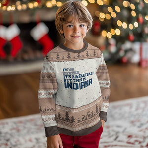 But This Is Indiana Ugly Christmas Sweater In 49 States Its Basketball Hoosier Pride TS02 Mocha Mousse Print Your Wear