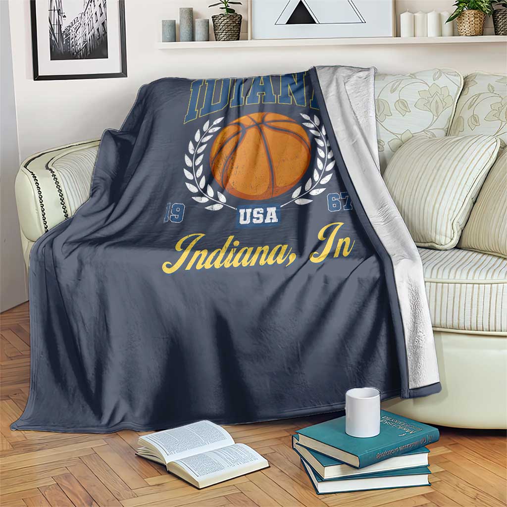 Vintage Indiana Basketball Graphic Throw Blanket Retro 1967 Sports Indianapolis IN Fan TS02 Print Your Wear