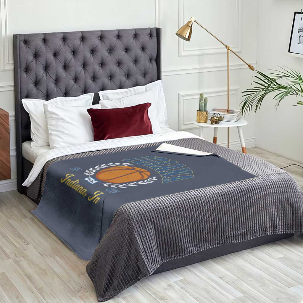 Vintage Indiana Basketball Graphic Throw Blanket Retro 1967 Sports Indianapolis IN Fan TS02 Print Your Wear