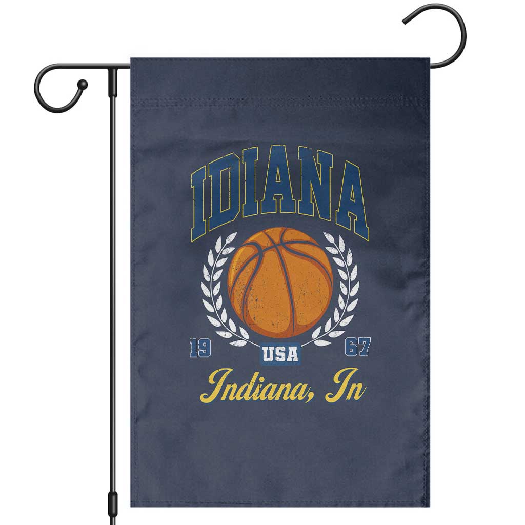 Vintage Indiana Basketball Graphic Garden Flag Retro 1967 Sports Indianapolis IN Fan TS02 Navy Print Your Wear
