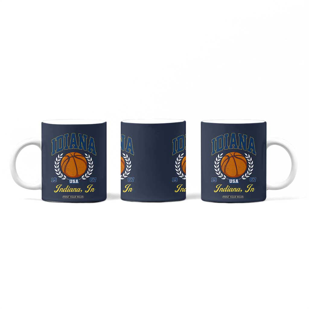 Vintage Indiana Basketball Graphic Coffee Mug Retro 1967 Sports Indianapolis IN Fan TS02 Print Your Wear
