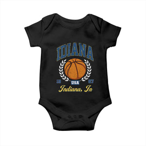 Vintage Indiana Basketball Graphic Baby Onesie Retro 1967 Sports Indianapolis IN Fan TS02 Black Print Your Wear