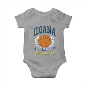 Vintage Indiana Basketball Graphic Baby Onesie Retro 1967 Sports Indianapolis IN Fan TS02 Sport Gray Print Your Wear
