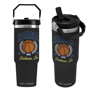 Vintage Indiana Basketball Graphic Flip Straw Tumbler Retro 1967 Sports Indianapolis IN Fan TS02 One Size: 30 oz Black Print Your Wear