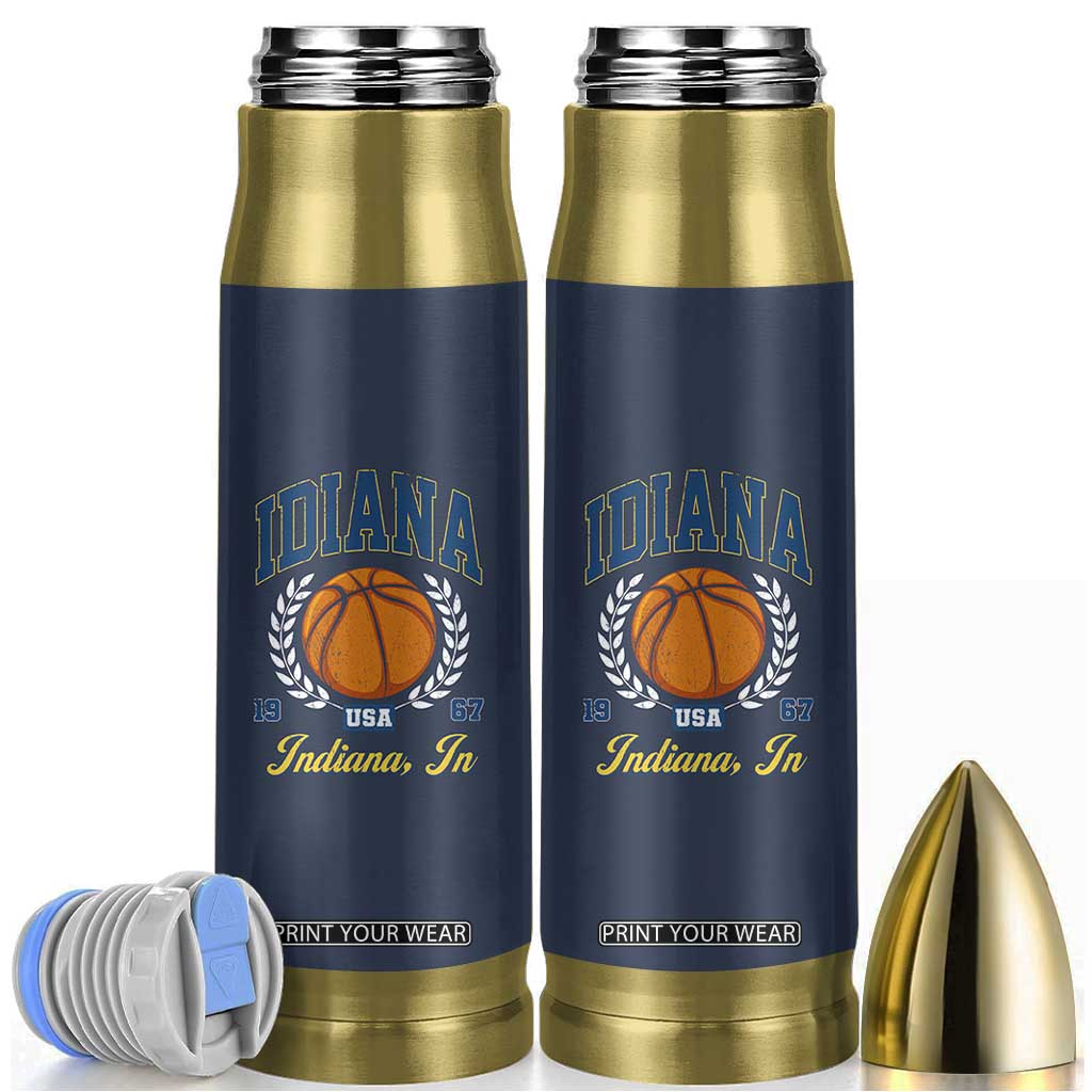 Vintage Indiana Basketball Graphic Bullet Tumbler Retro 1967 Sports Indianapolis IN Fan TS02 Navy Print Your Wear