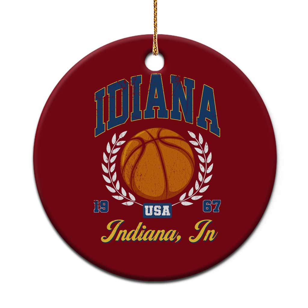 Vintage Indiana Basketball Graphic Ceramic Ornament Retro 1967 Sports Indianapolis IN Fan TS02 1pc Red Print Your Wear