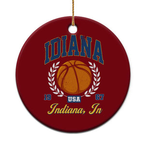 Vintage Indiana Basketball Graphic Ceramic Ornament Retro 1967 Sports Indianapolis IN Fan TS02 1pc Red Print Your Wear