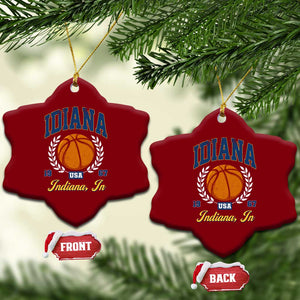 Vintage Indiana Basketball Graphic Ceramic Ornament Retro 1967 Sports Indianapolis IN Fan TS02 Print Your Wear