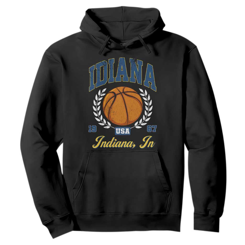 Vintage Indiana Basketball Graphic Hoodie Retro 1967 Sports Indianapolis IN Fan TS02 Black Print Your Wear