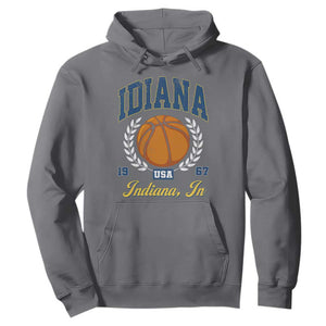 Vintage Indiana Basketball Graphic Hoodie Retro 1967 Sports Indianapolis IN Fan TS02 Charcoal Print Your Wear