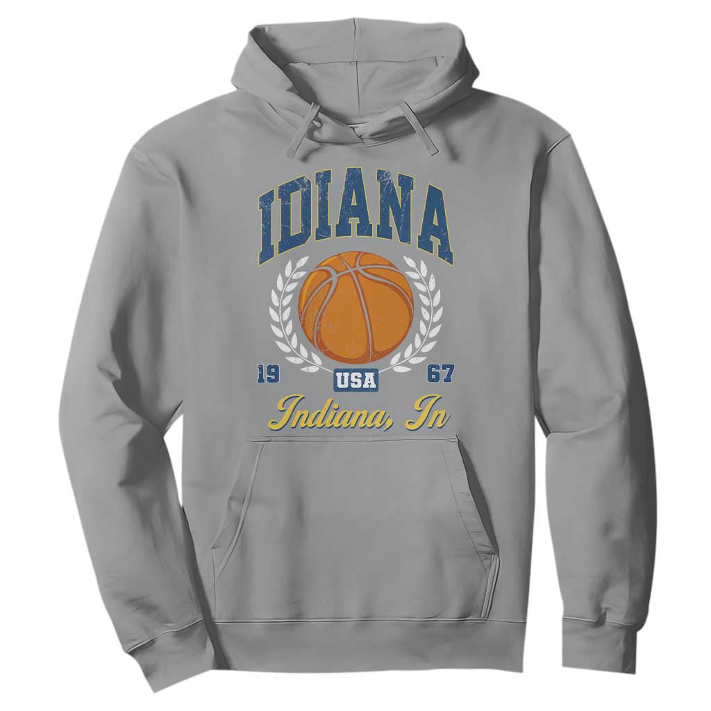 Vintage Indiana Basketball Graphic Hoodie Retro 1967 Sports Indianapolis IN Fan TS02 Sport Gray Print Your Wear